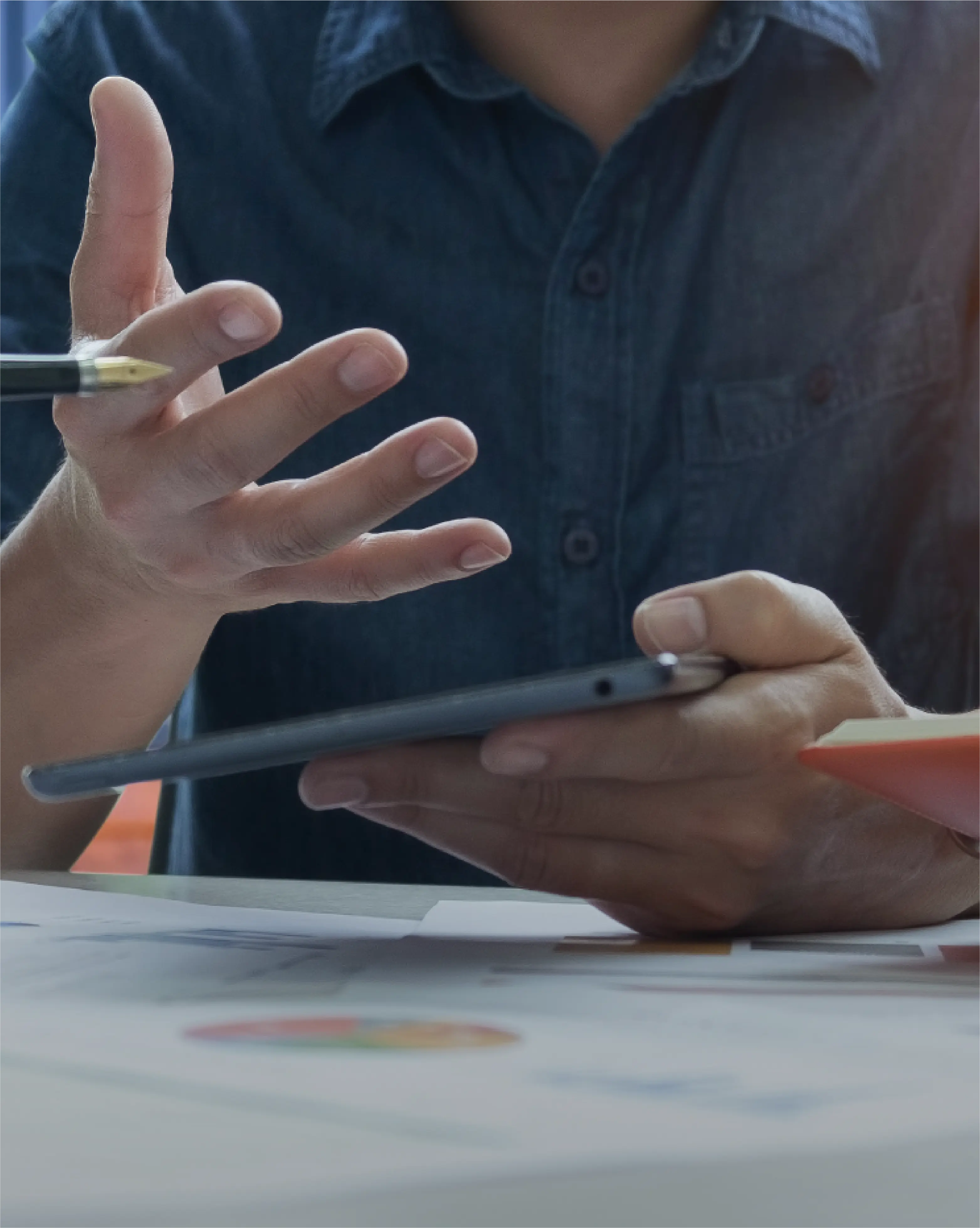Team members are discussing in a meeting